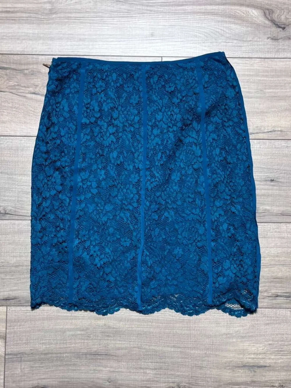 Tory Burch Womens Everett Lace Silk Lined Skirt Size  6 Winter Teal